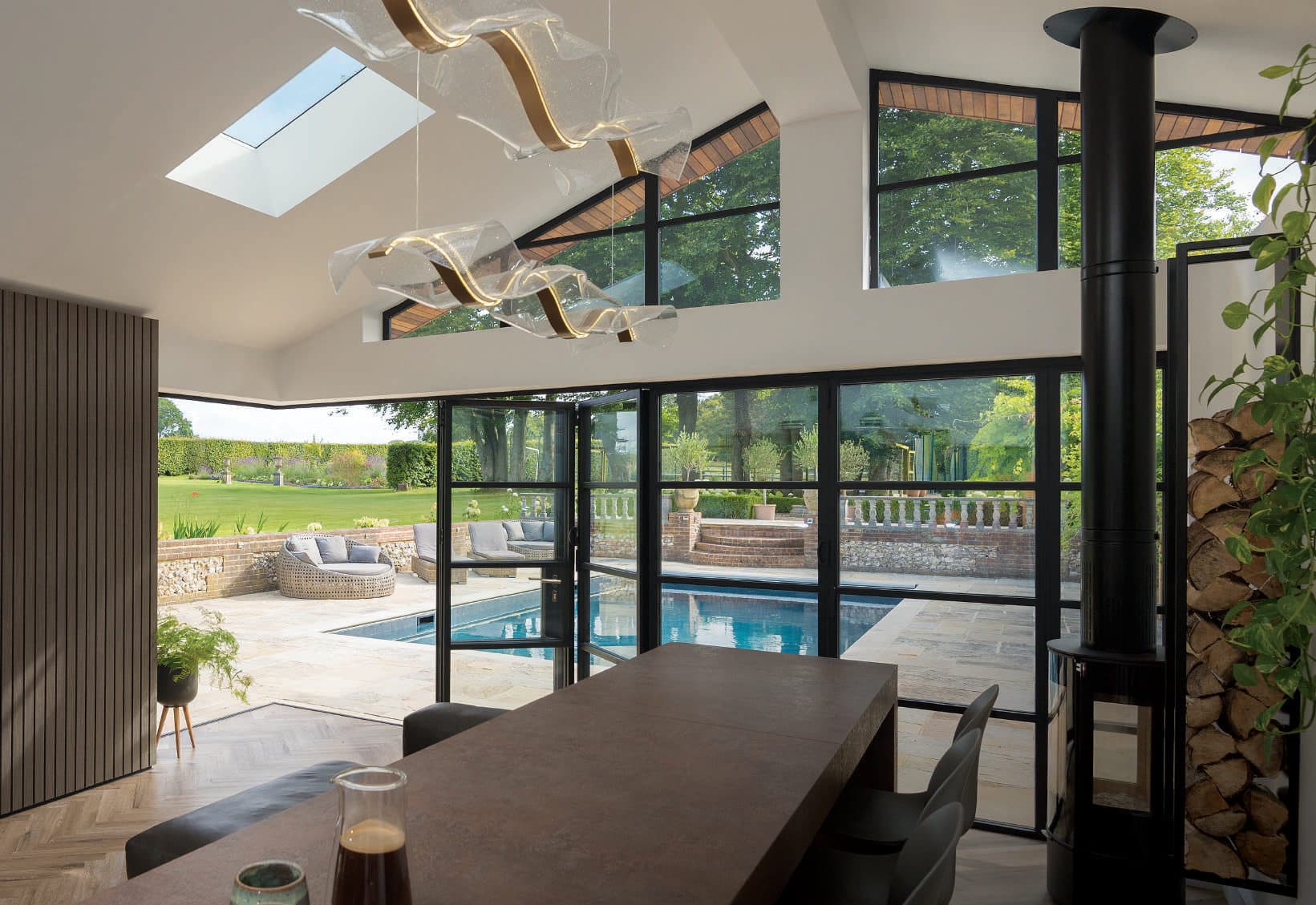 Origin aluminium windows and bifold doors on a premium British country home