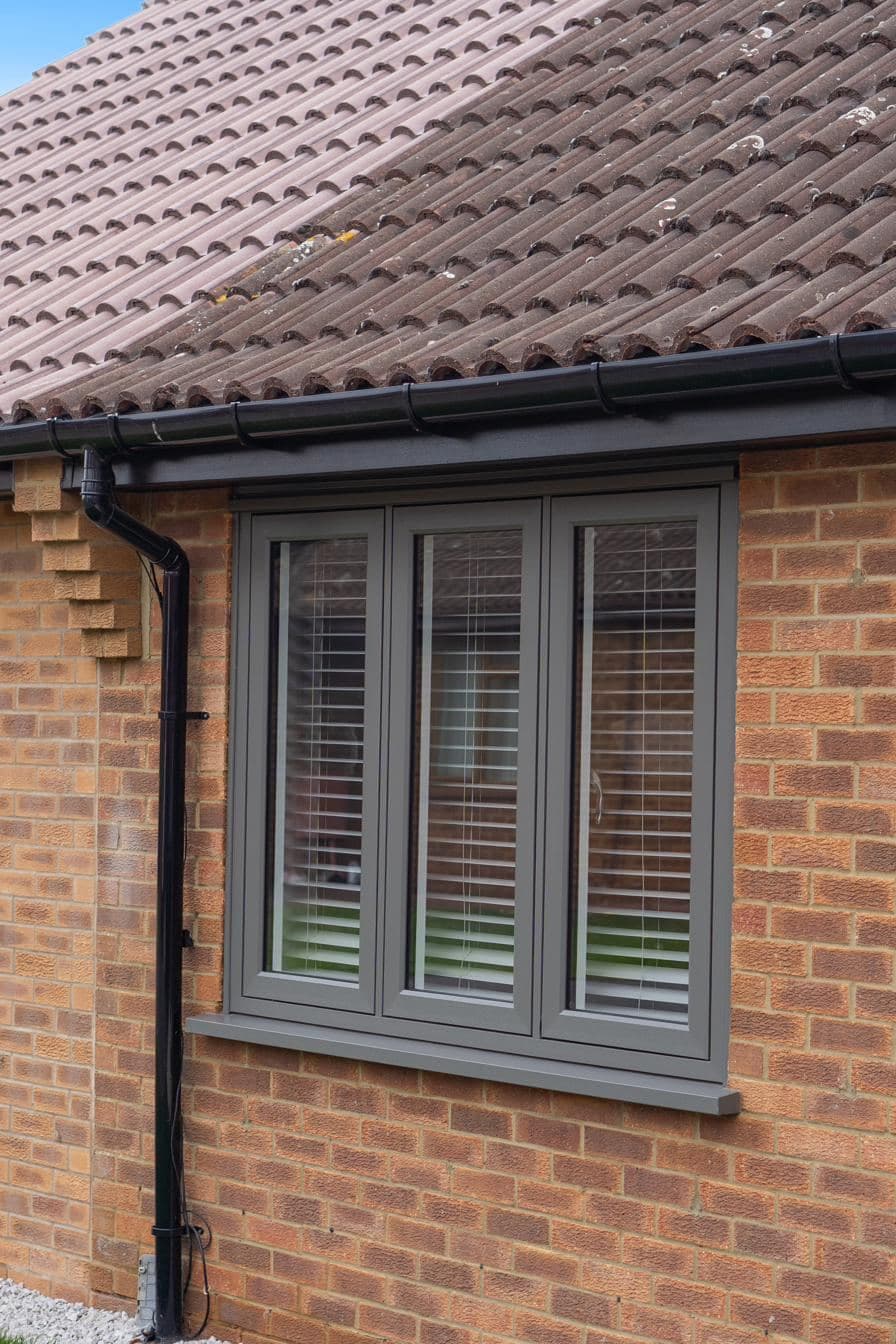 Anthracite three-light uPVC window with modern sealed units, fitted by Custom Choice near Peterborough